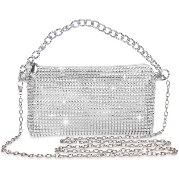 Handbags - ⚡ Women's Evening Rhinestone Glitter Sparkly Banquet Crossbody Clutch Bag